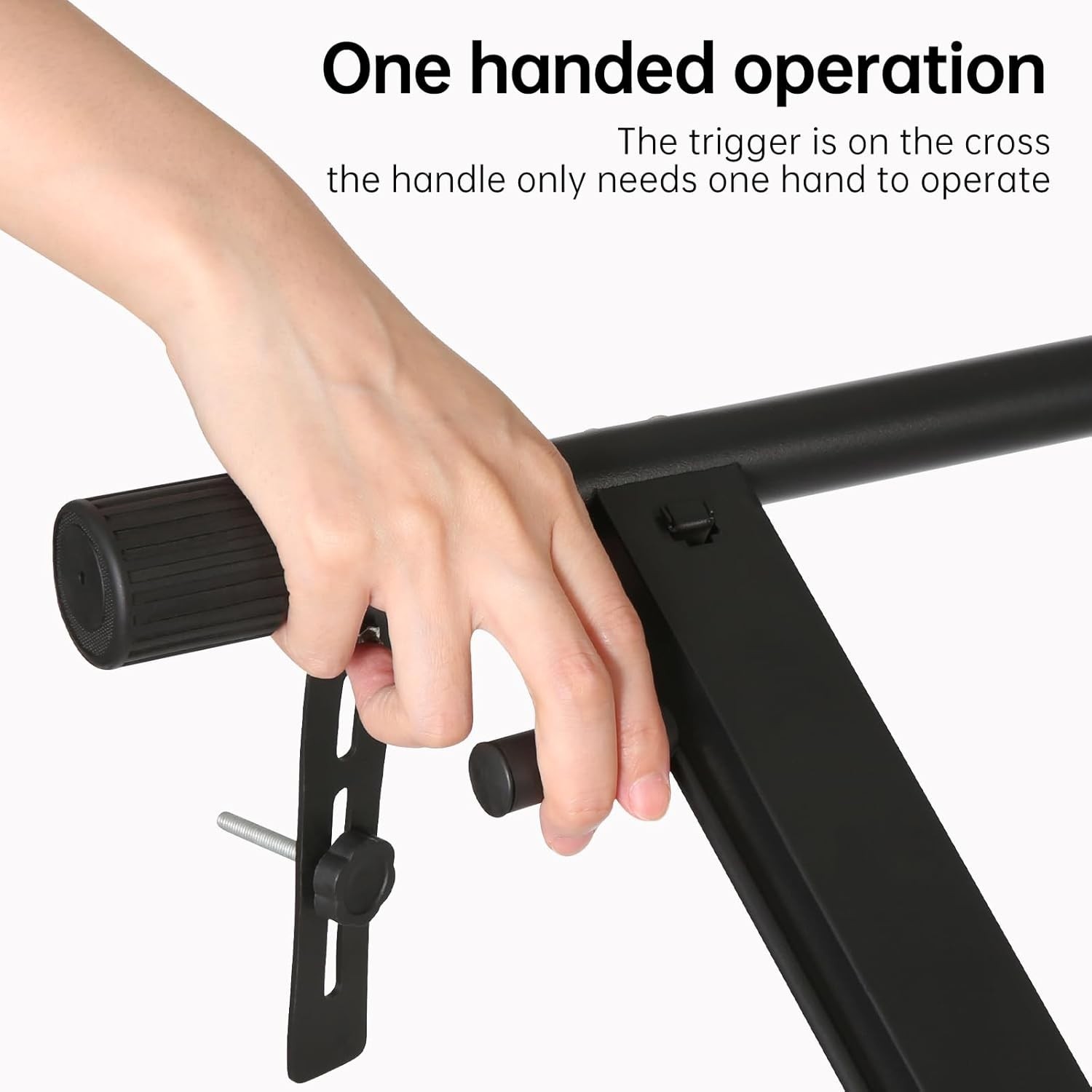 AODSK Single X Black Keyboard Stand Adjustable Height Width w/ Locking Straps
