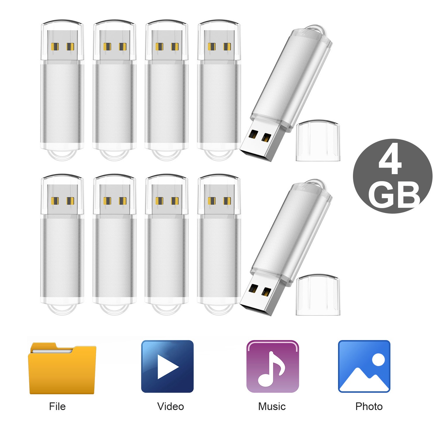 10 Pack USB Flash Pen Drive 4GB Thumb Drive Storage Flash Memory Stick
