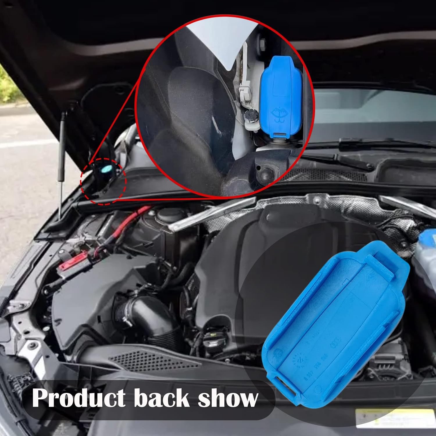 Front Windshield Washer Fluid Reservoir Cap Compatible with Audi A4 B9 A5 2017-2