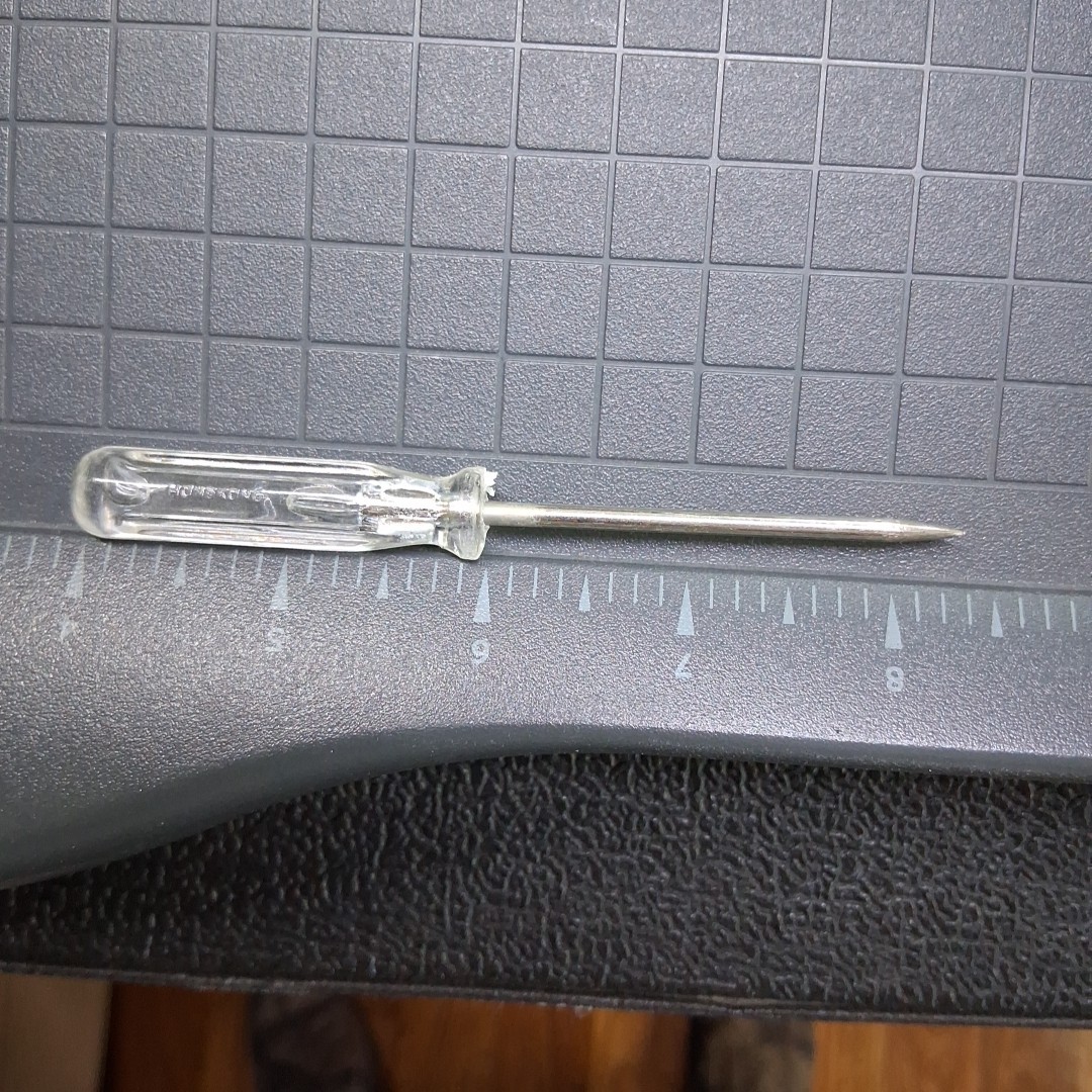 Vintage 4.5" Clear Plastic Handle Pointed Tip Scratch Awl