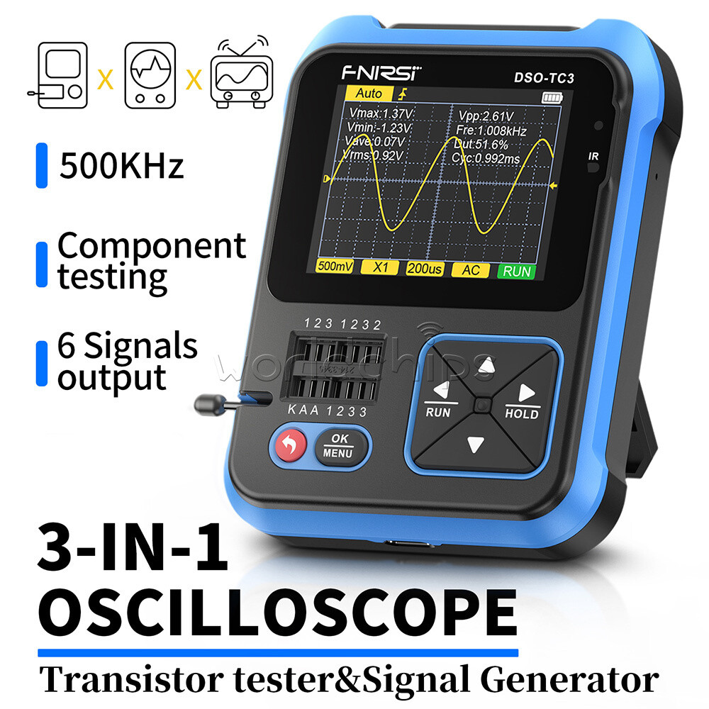 3 in 1 FNIRSI DSO-TC3 Digital Oscilloscope Transistor Tester Signal Generator