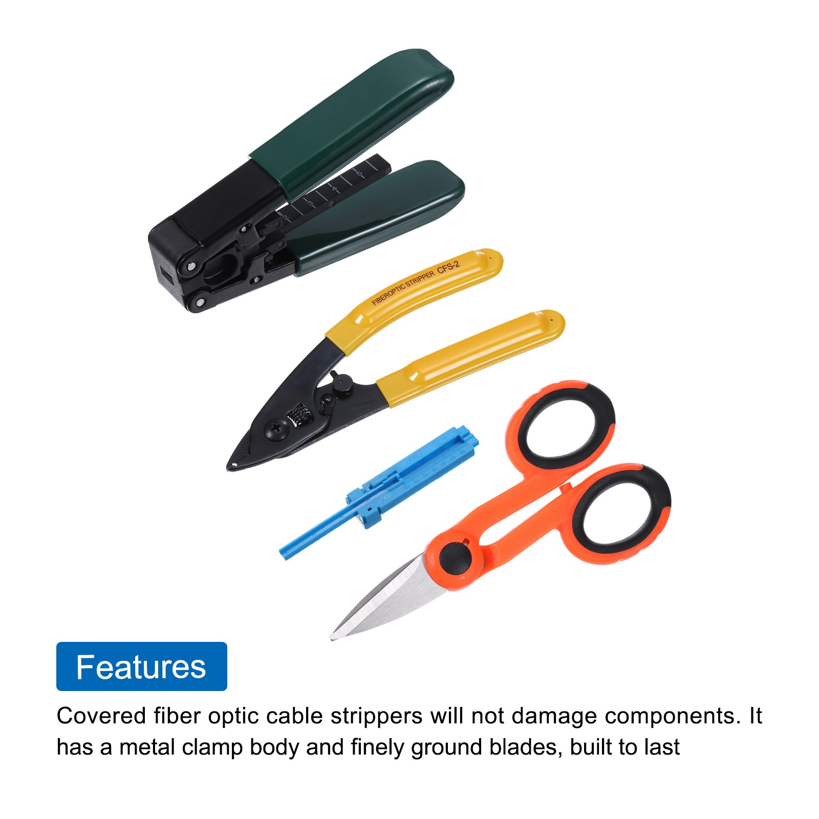 Optical Fiber Tool Metallic Stripper Double Hole Stripper Scissors Wire Guide