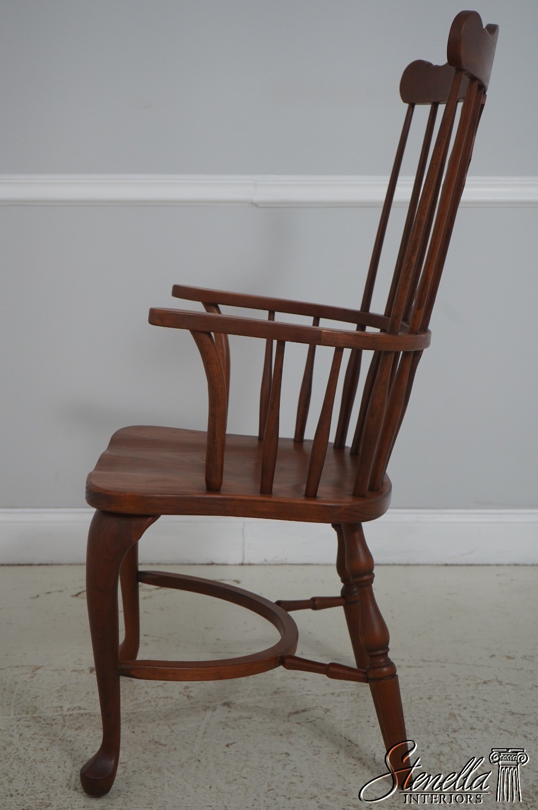 L71863: Set of 6 Solid Cherry Brace Back Windsor Chairs