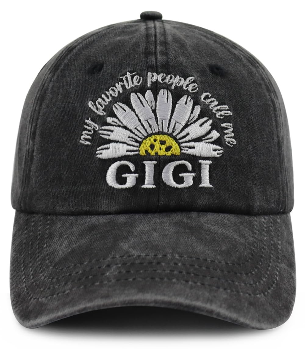Gigi Gifts for Grandma Women, Funny Daisy Decor Hat, One Size, Black