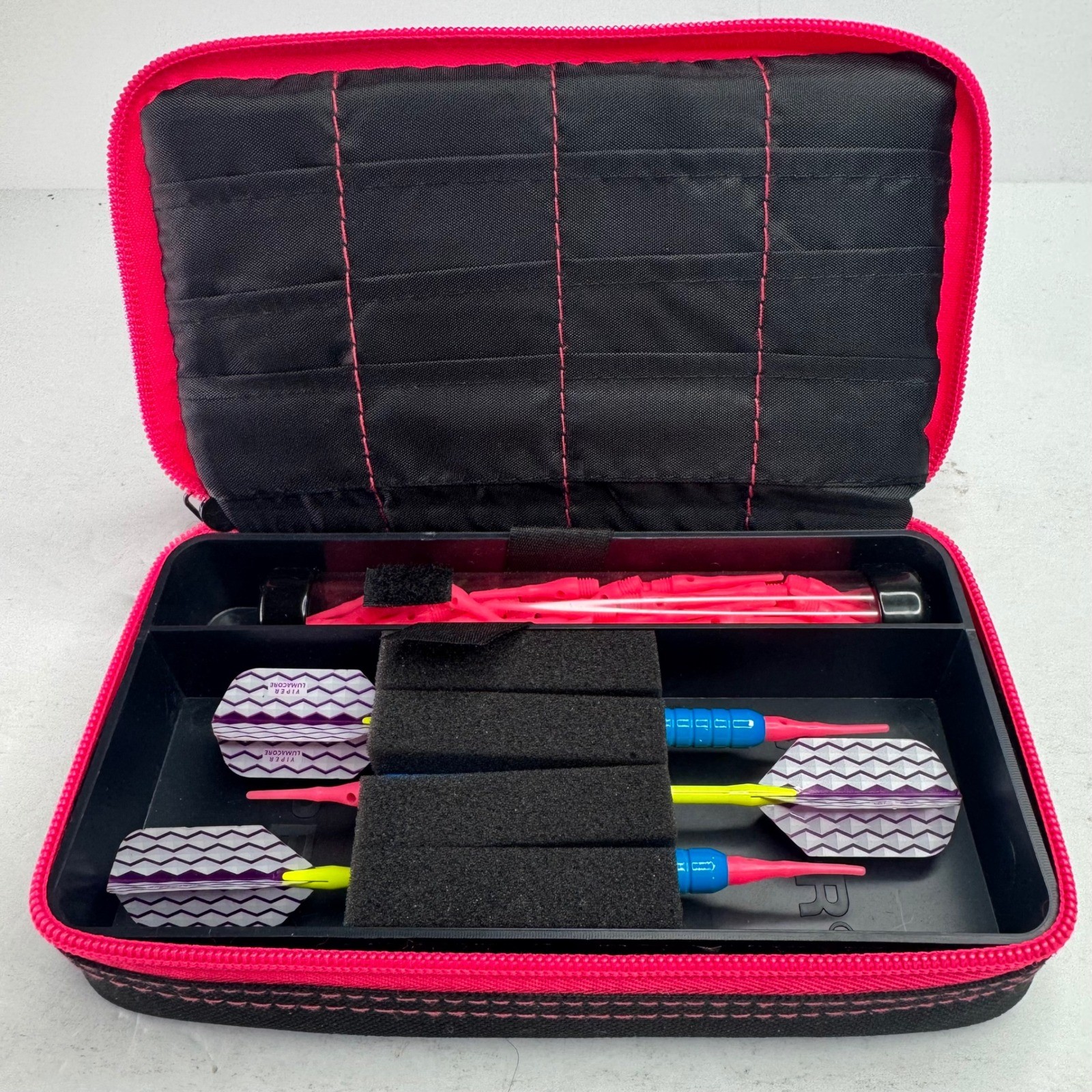 Casemaster by GLD Products Dart Case with 3 Soft Tip Darts and Extra Tips Pink