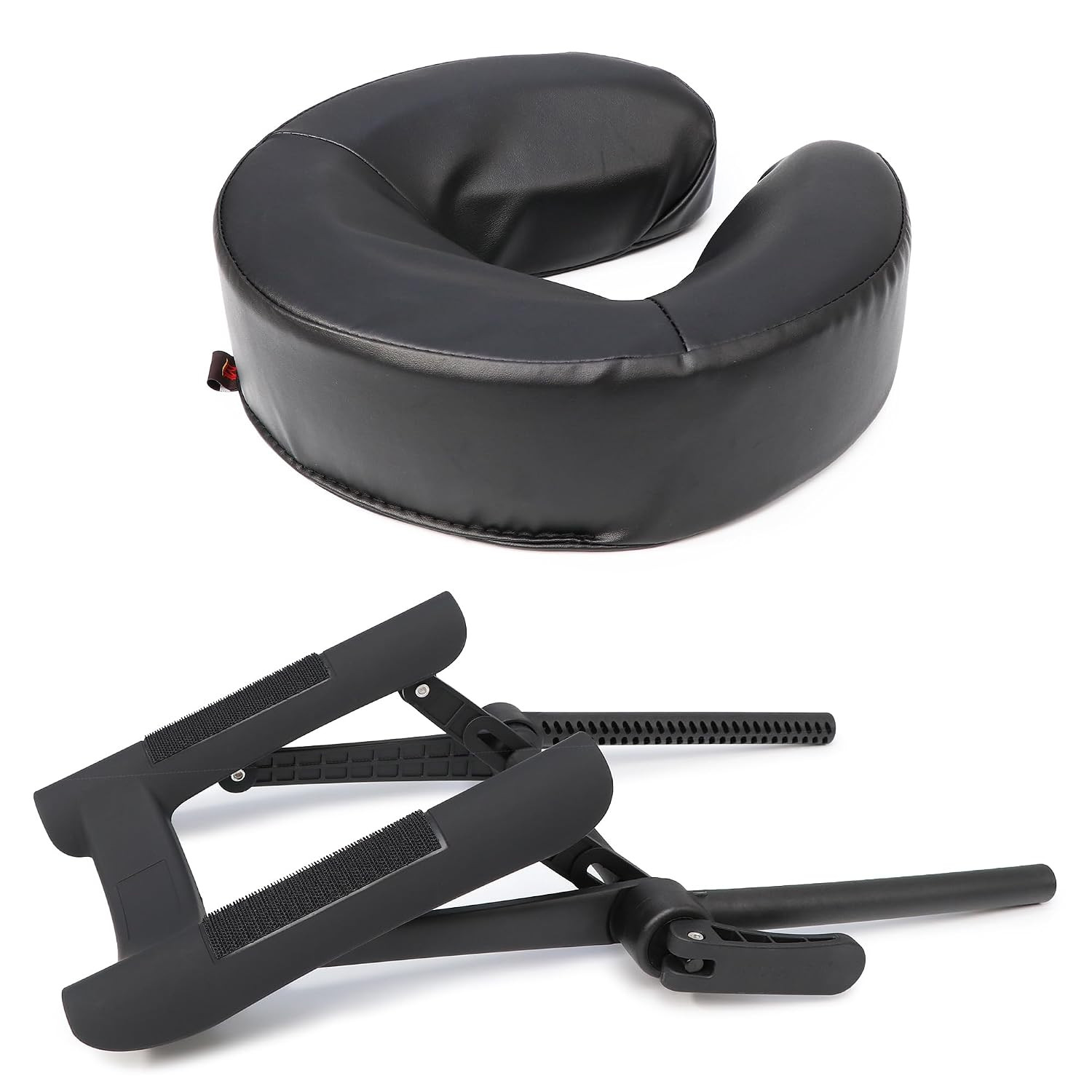 Ergonomic Adjustable Massage Table Face Cradle & Cushion Set - Black