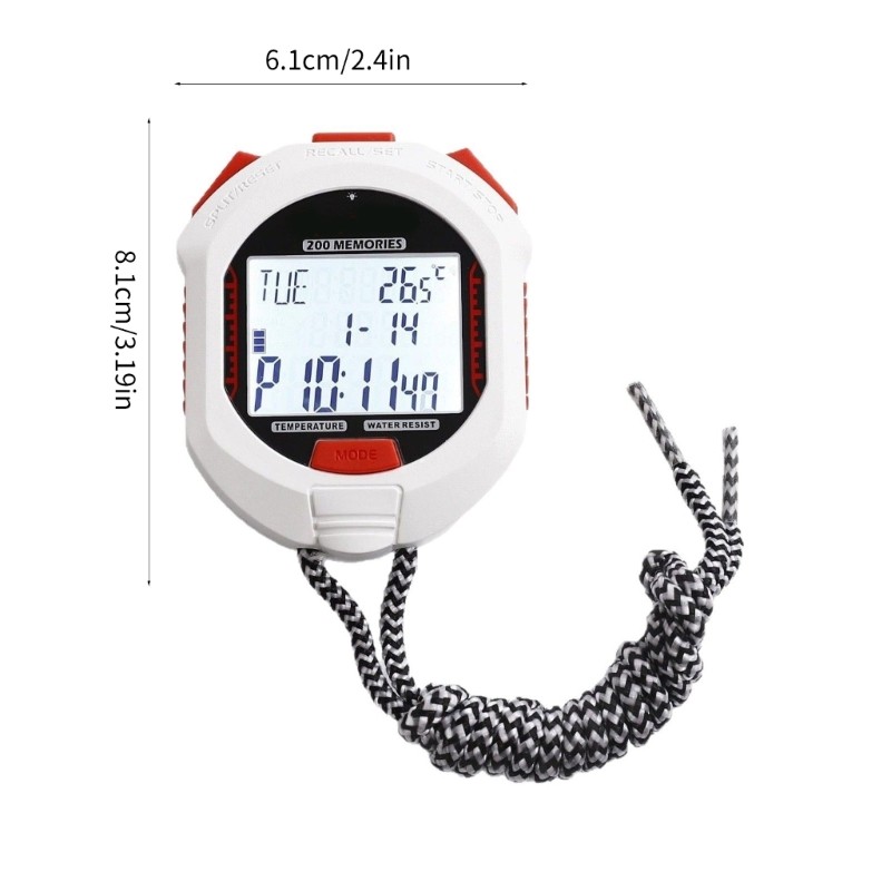 Professional Handheld Digital Stopwatch Timer Electronic Chronograph Stop Watch