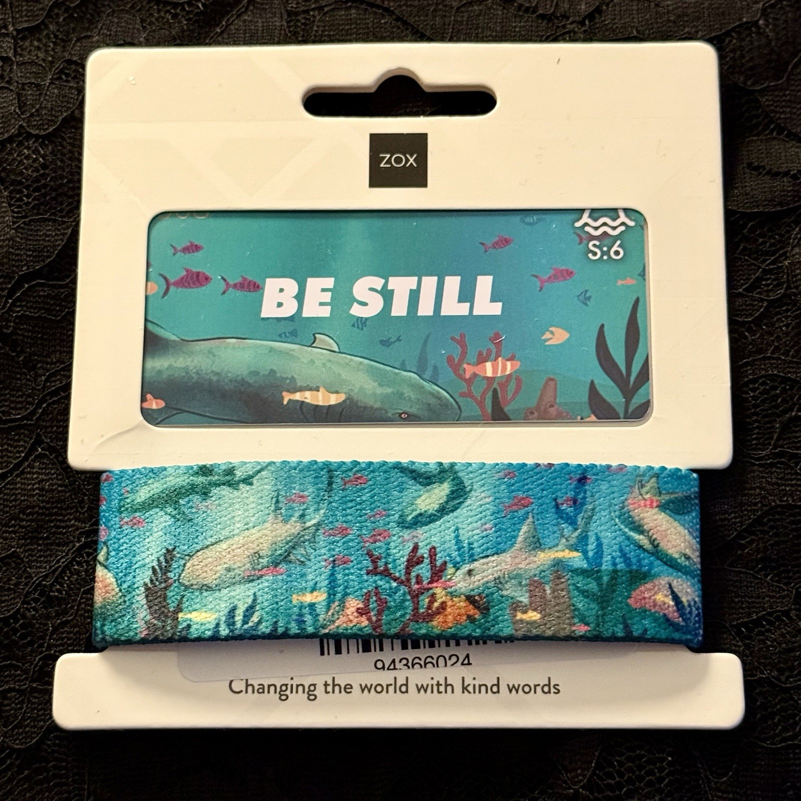 New! ZOX Strap *BE STILL S:6* Sz OS/MEDIUM - Reversible Wristband with Card