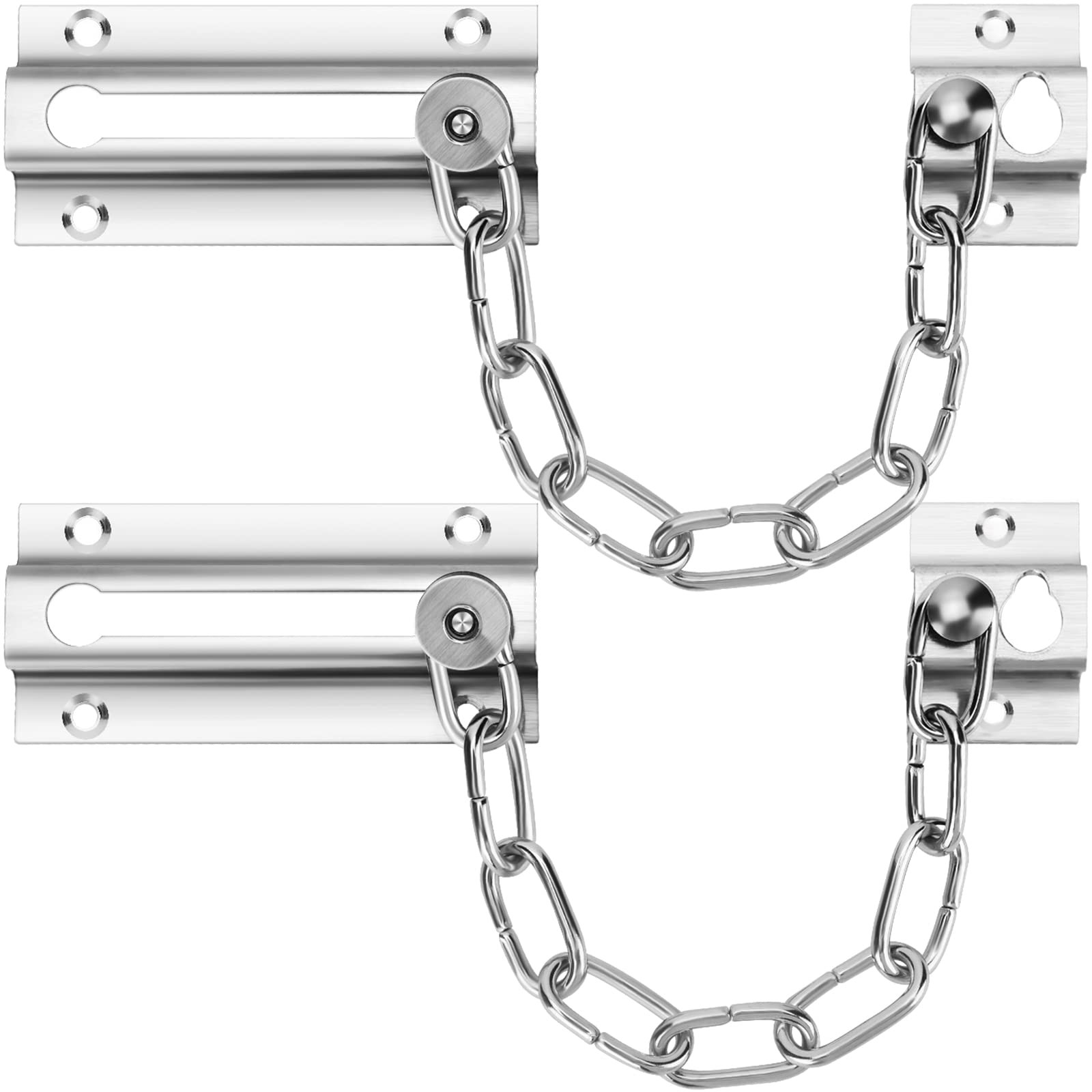 INBOF 2 Pack Door Chain Lock, Stainless Steel Locks for Silver - 2