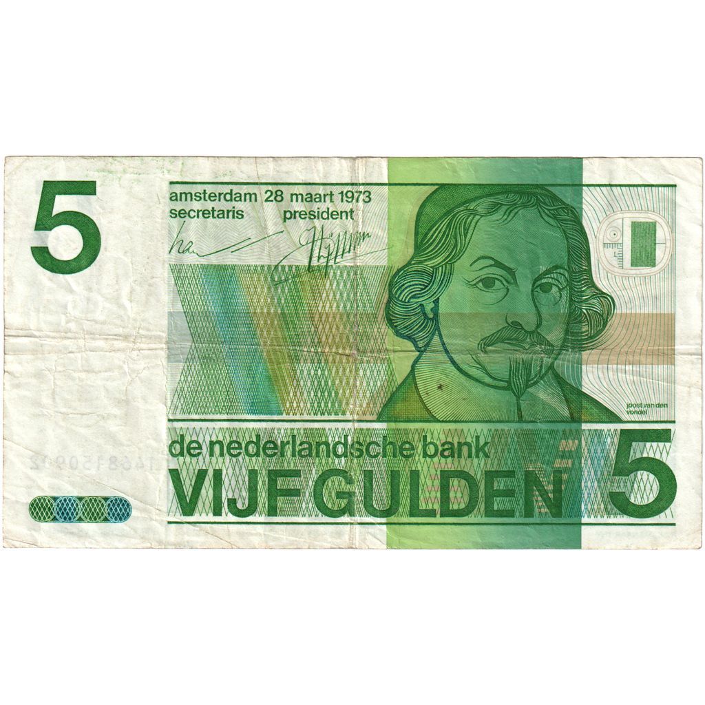 [#636510] Netherlands, 5 Gulden, 1973, 1973-03-28, KM:95a, EF