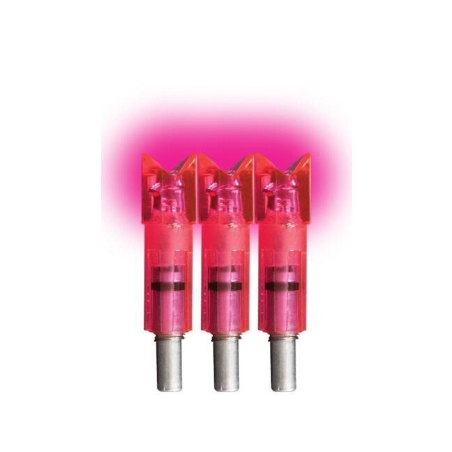 Lumenok Archery Lighted Crossbow Nock .3015 ID Crescent Nock 3pk Pink 00398