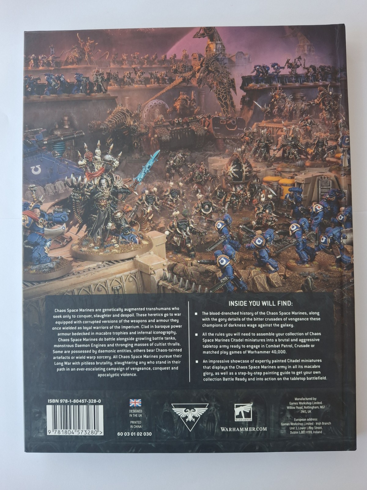 Warhammer 40K, Chaos Space Marines 10th Edition Codex, Hardback Book Guide Rules