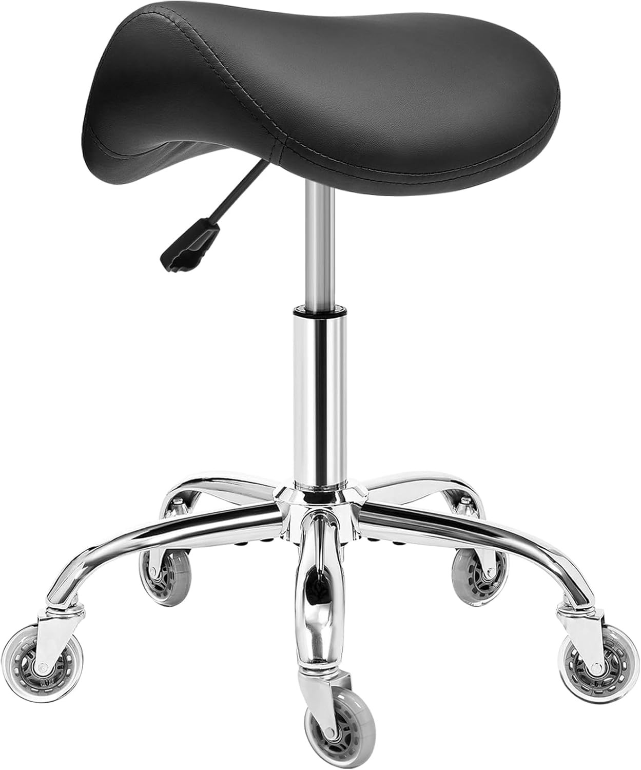 Ergonomic Rolling Saddle Stool Height-Adjustable Rolling 360° Swivel Saddle