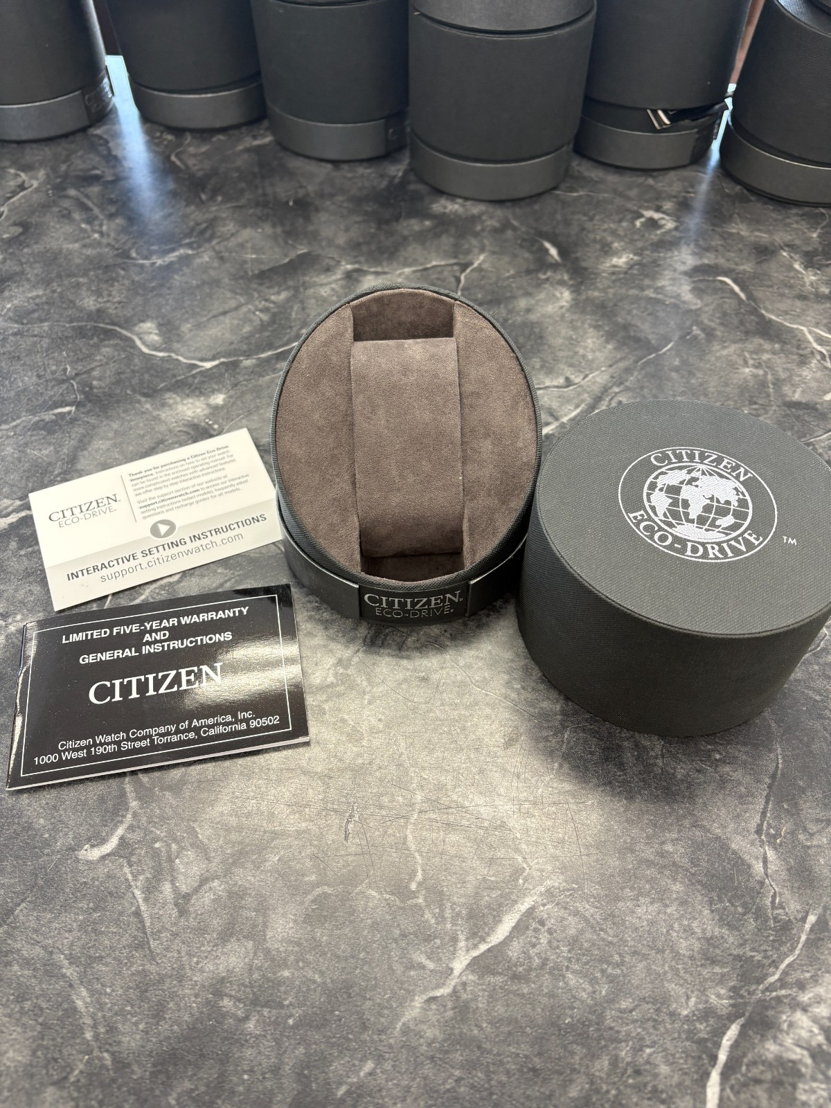 Authentic Citizen Black Watch Box Set - Instructions & Warranty Card Included