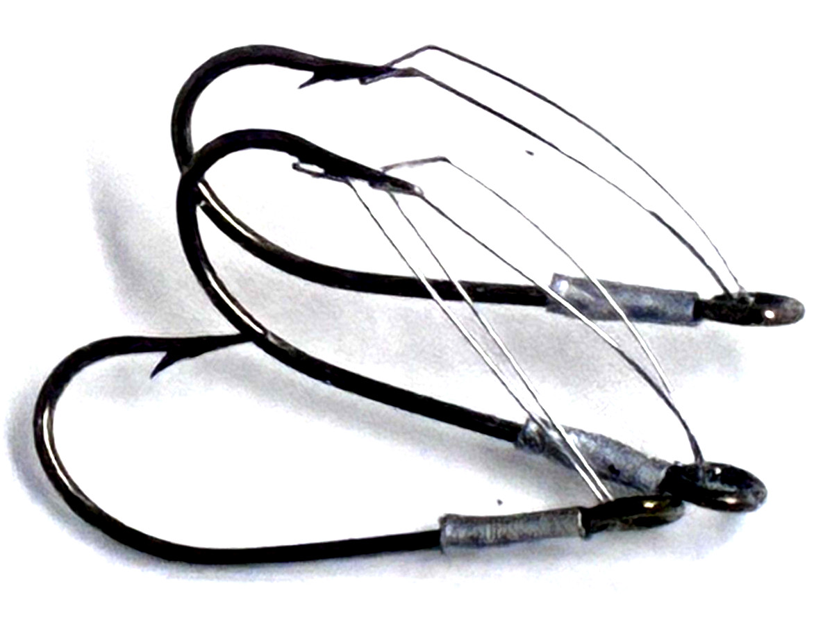 4 PACKS Mustad W3369A Weedless Hook Size 6 Bronze 3 Count Package