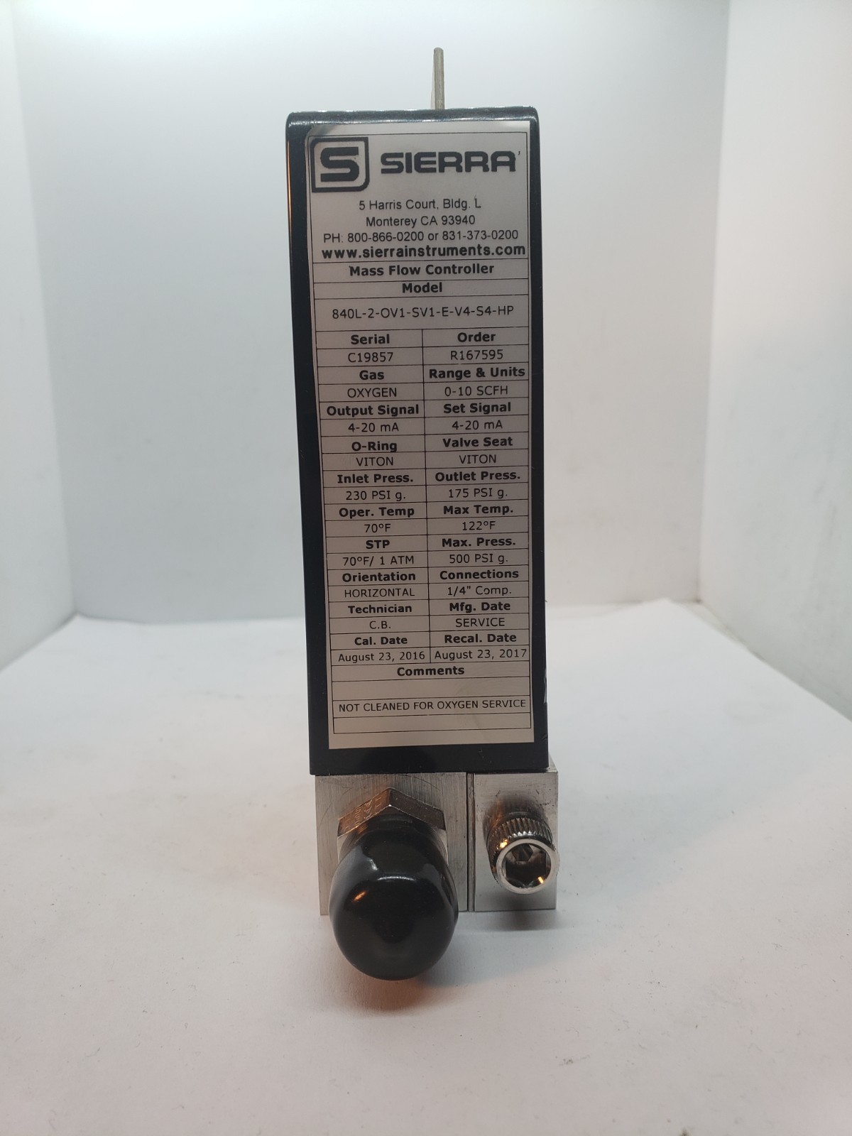 SIERRA INSTRUMENTS 840L-2-OV1-SV1-E-V4-S4-HP MASS FLOW CONTROLLER NIB