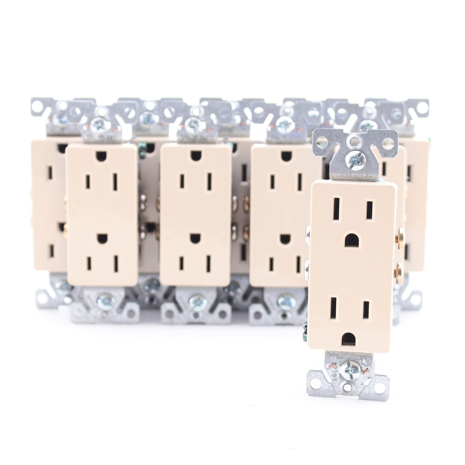 Cooper 1107-9V Ivory Decorator 15A Outlet Duplex Receptacles 5-15R 125V 10pcs