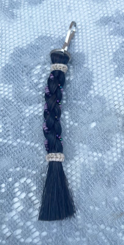 Western Cowgirl Decor Horsehair Beaded Zipper Pull 4" Long MADE IN THE USA