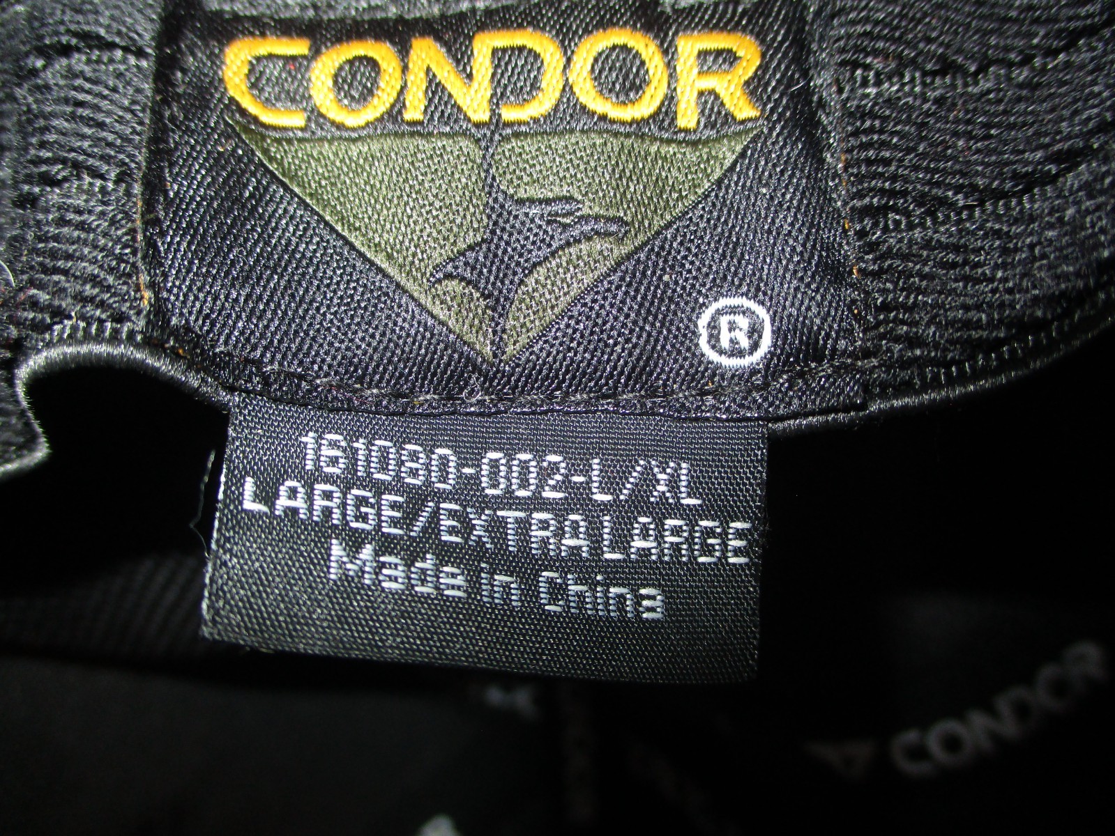 Black CONDOR Tactical Gear Logo Flex Fit Hat Large/XL