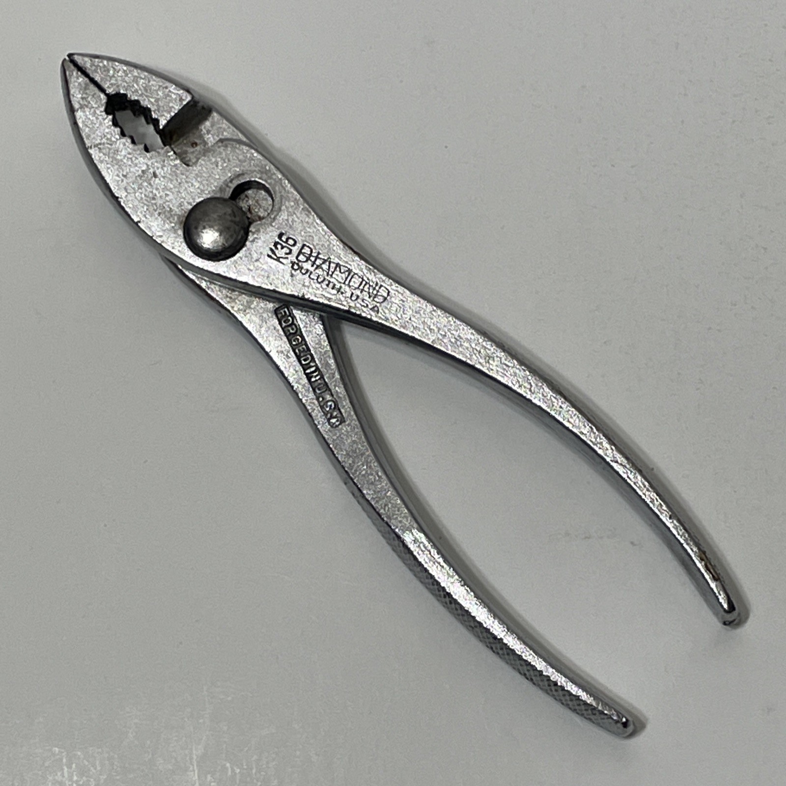 Diamond K36 Slip Joint Pliers Duluth USA Knurled Handle Diamalloy Tools VTG