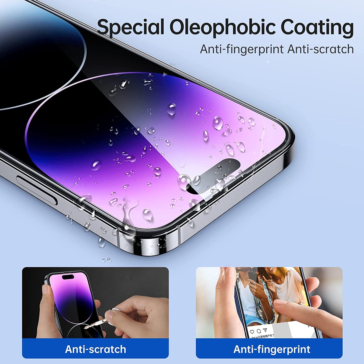 For iPhone 15 14 13 12 11 Pro Max Tempered Glass Screen Camera Protector