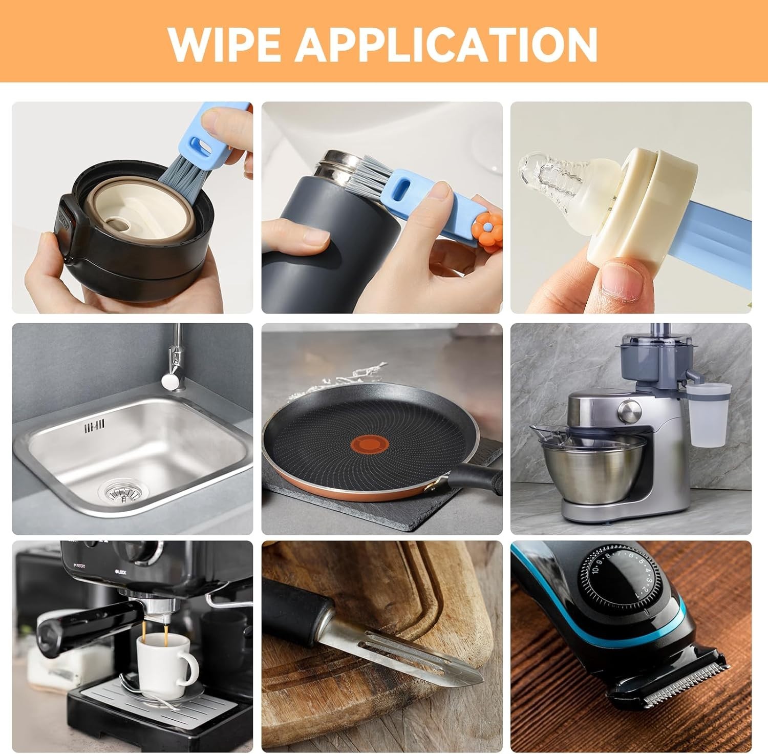3 in 1 Cup Lid Gap Cleaning Brush Set