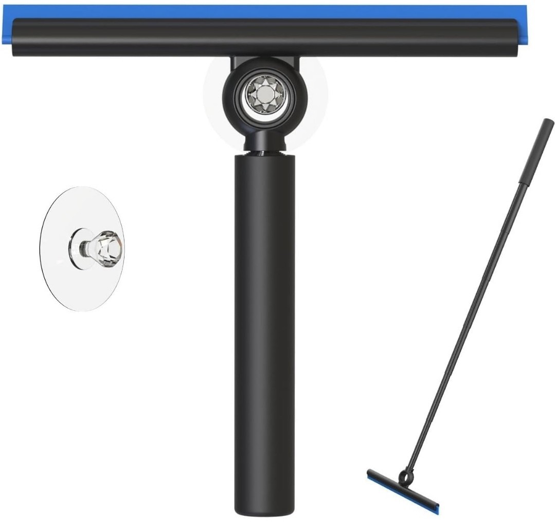 Squeegee for Window Cleaning, Shower Squeegee with Extension Pole, Telescopic...