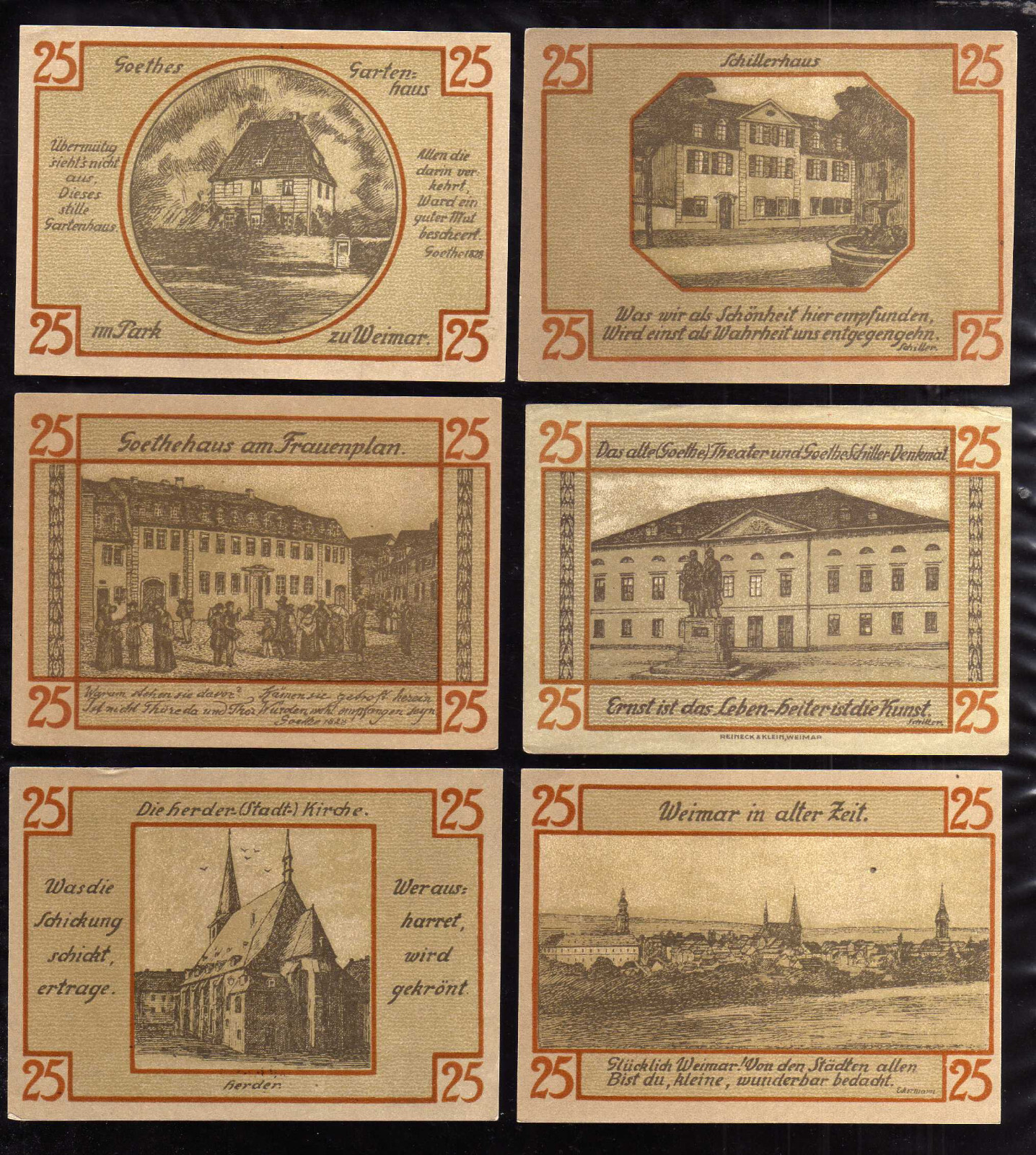 WEIMAR -   GERMANY NOTGELD  -  6 x 25 PFENNIG
