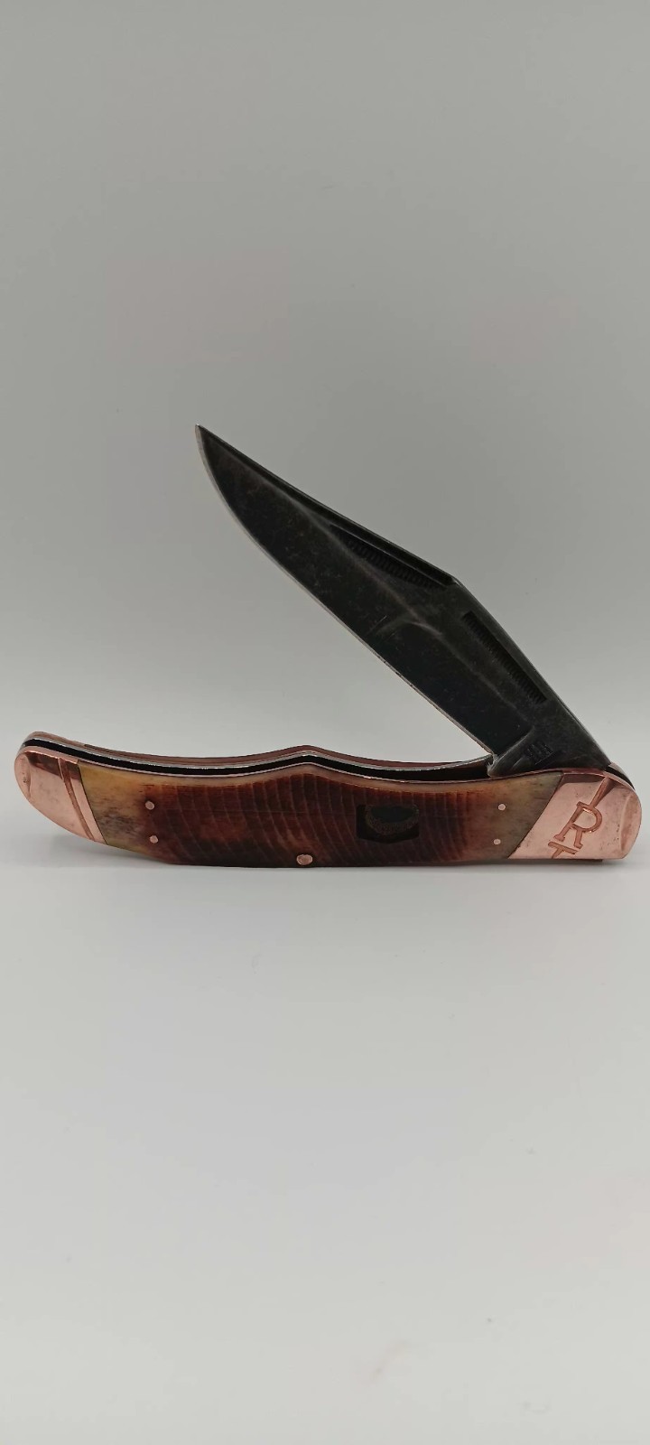 Rough Rider Jumbo Trapper Brown Stag Bone Stainless Folding Knife