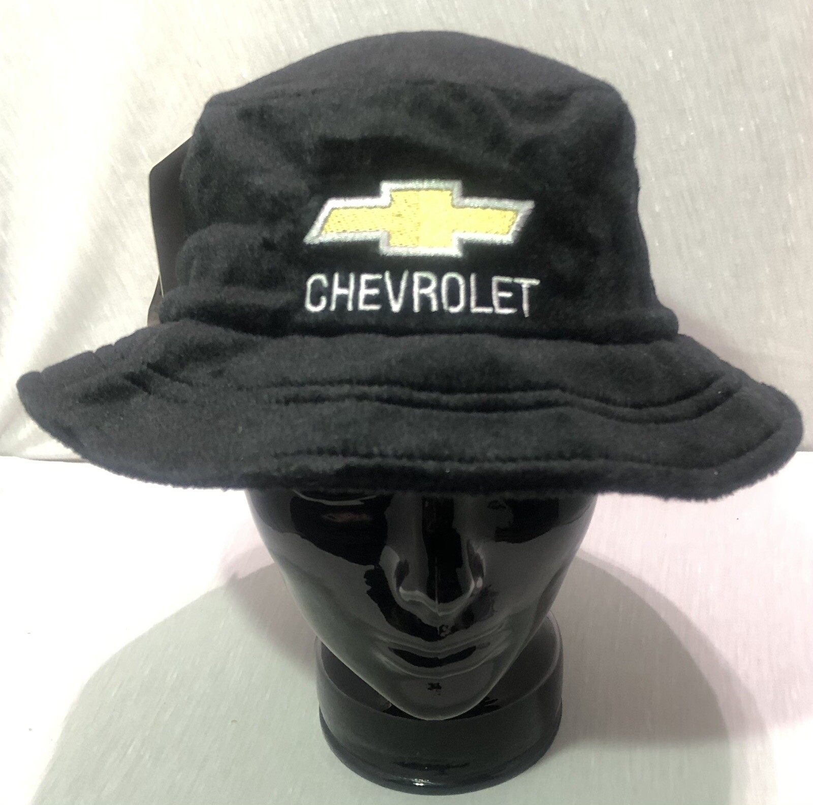 Chevrolet Logo Black Bucket Hat Micro Furr GM Chevy Cap New 👀 👍🏼 🔥
