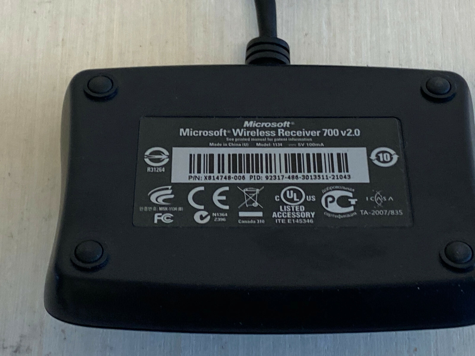 PP5: Microsoft Wireless receiver 1134 700 v2.0 USB