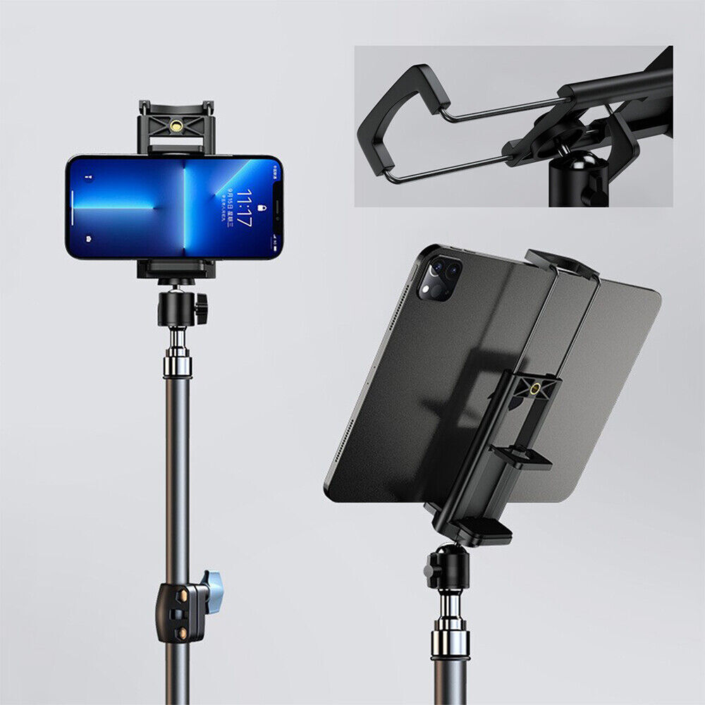 47.2" Tablet Floor Tripod Stand Adjustable Height For 7"-11" ipad iPhone Galaxy