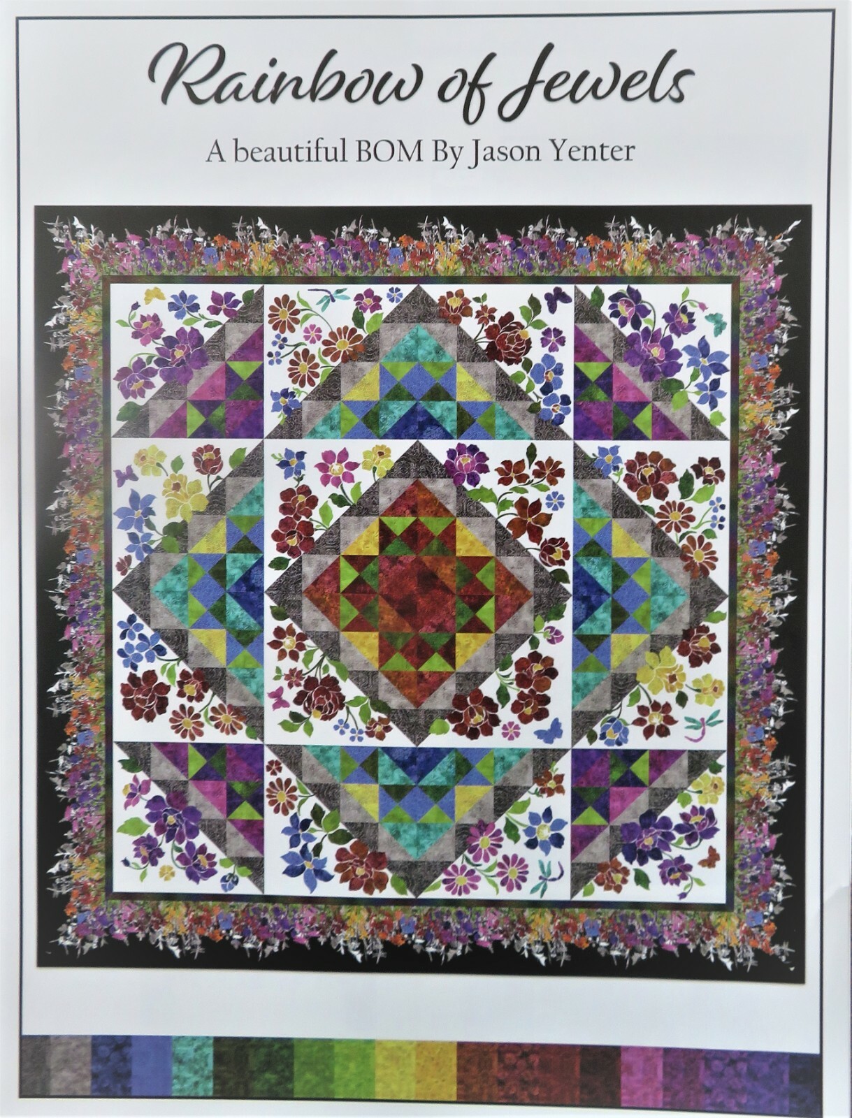 Rainbow Of Jewels 16 Panels Applique With Large Pattern For Each Month