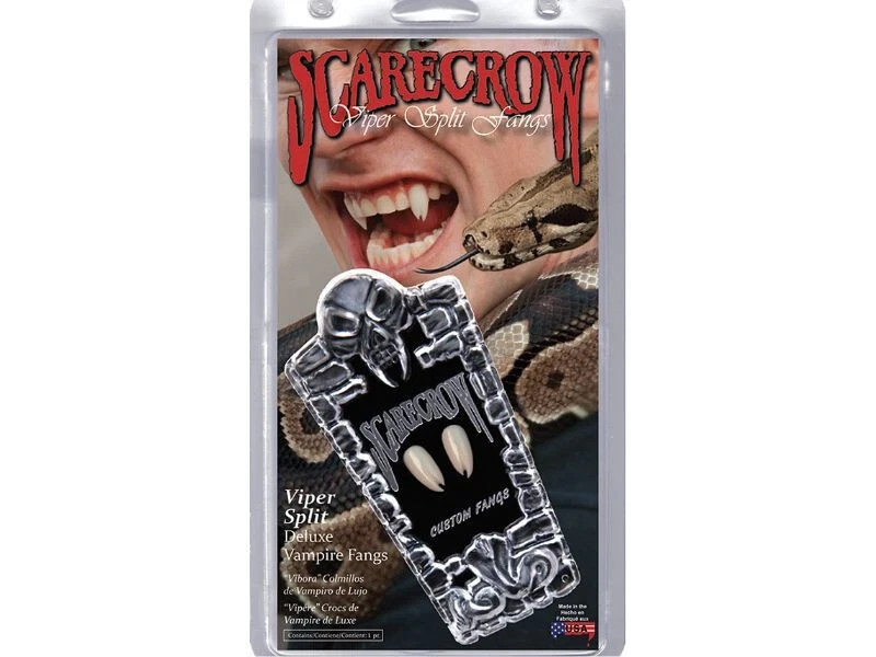 Scarecrow Viper Split Deluxe Custom 18mm Fangs – Realistic Vampire Costume Teeth