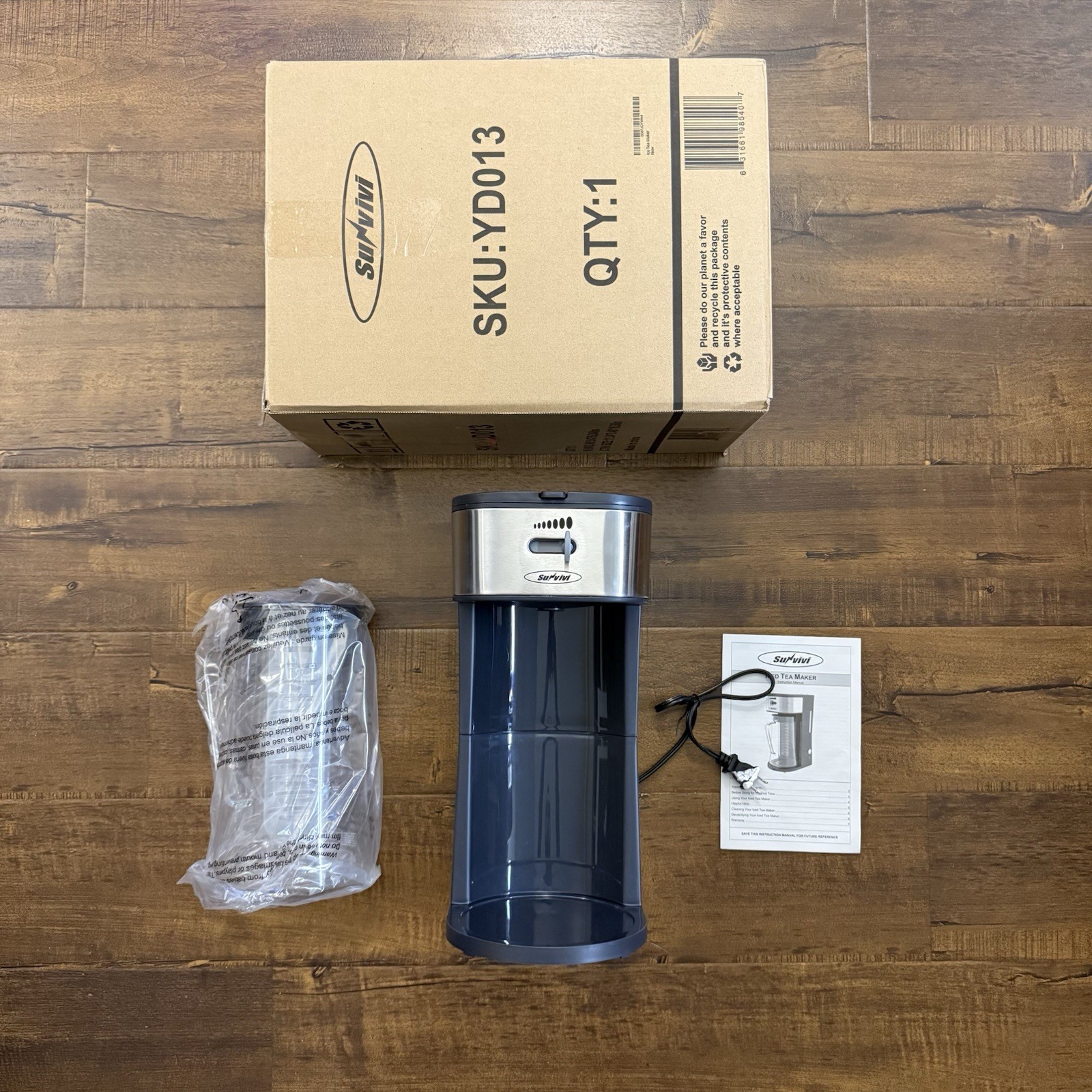 Sunvivi Iced Tea Maker & Iced Coffee Brewer | 2.5 Quart Pitcher