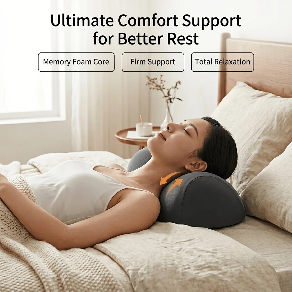 UPGRADED Ergonomic Neck Pillow Massage Adjustable Soft Sleeping Pillow 100%