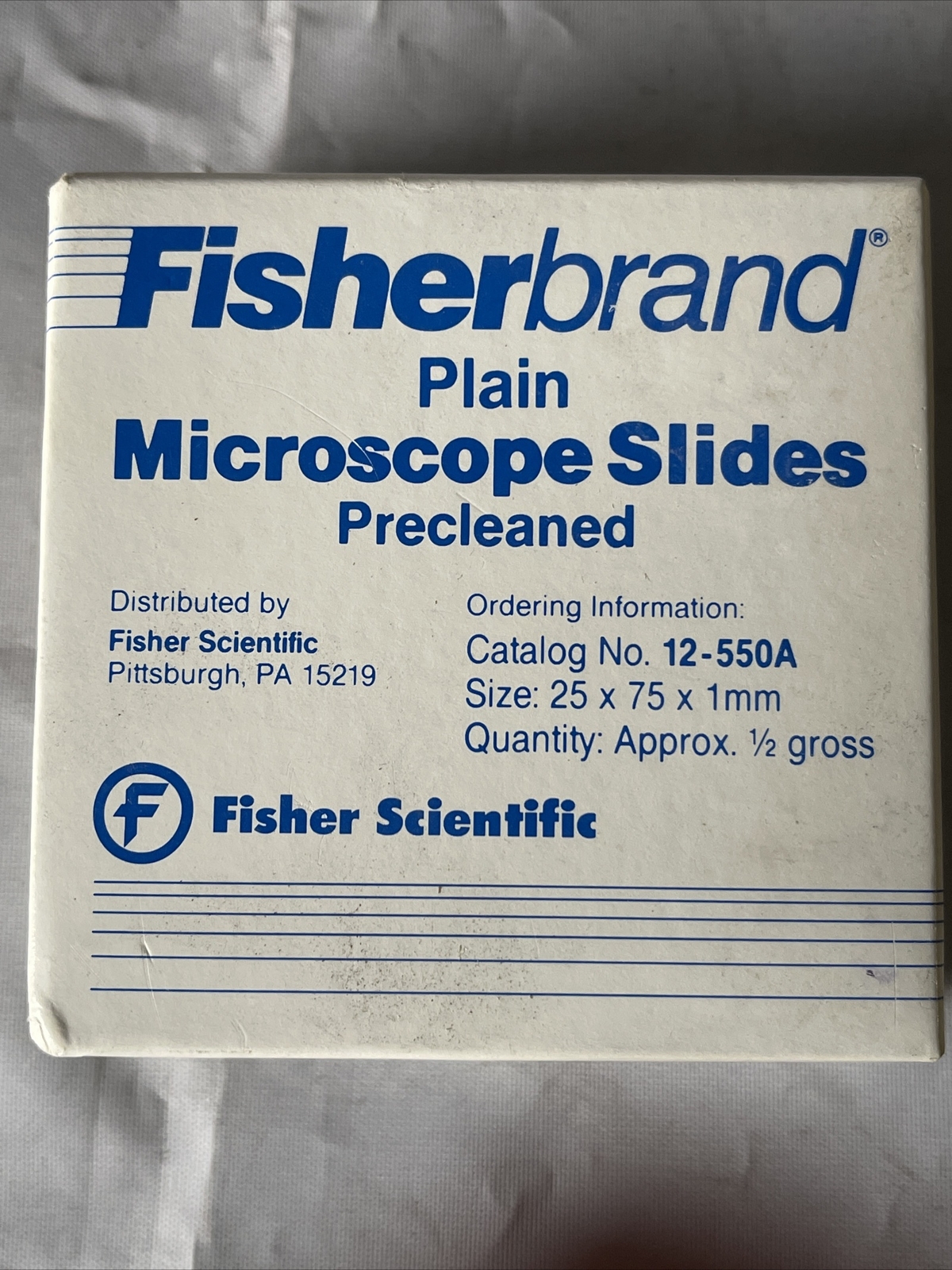 72 Pack - Fisher Scientific Precleaned Plain Microscope Slides 12-550-A3