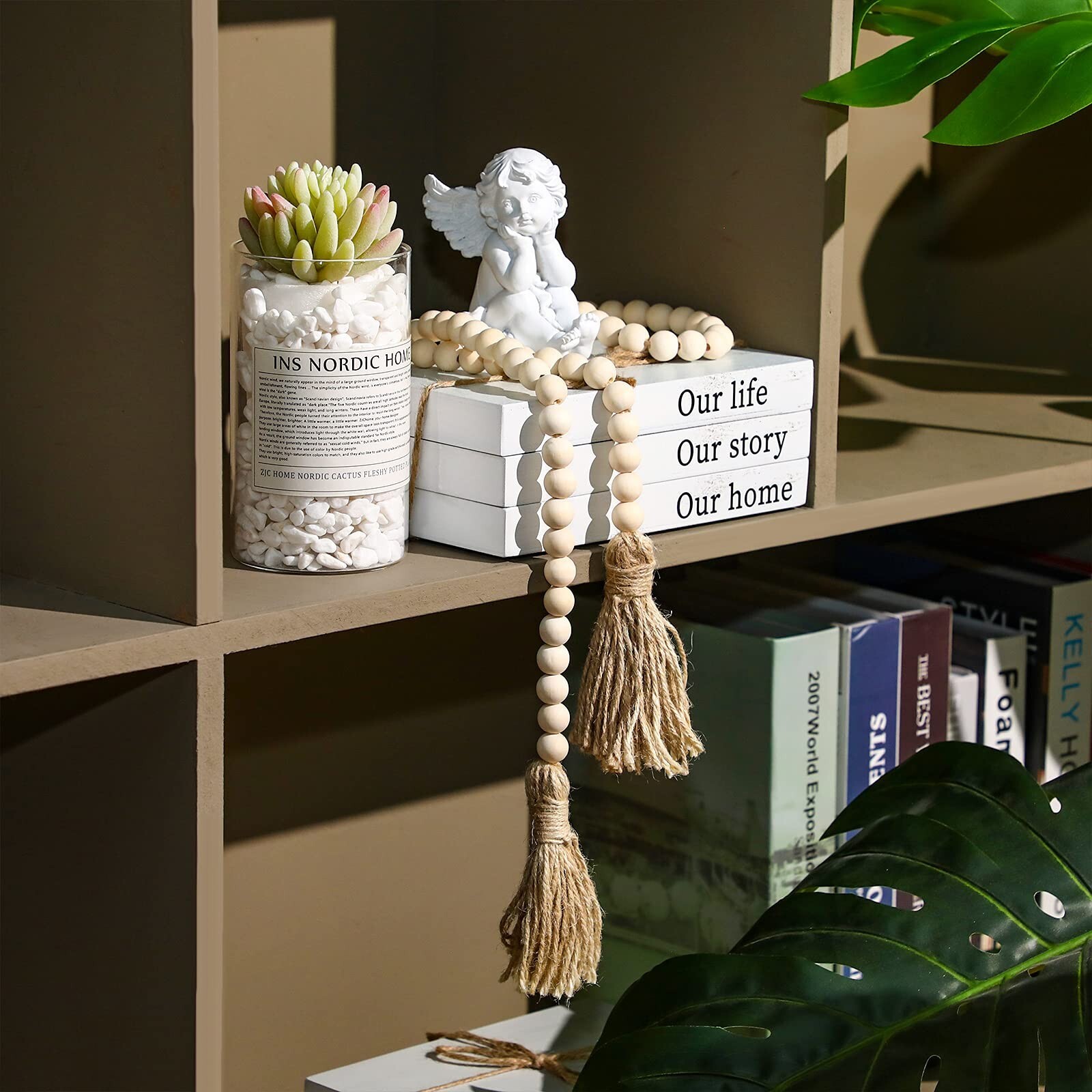 Jetec Decorative Display Books Hardcover, Faux Farmhouse Stacked for Coffee T...