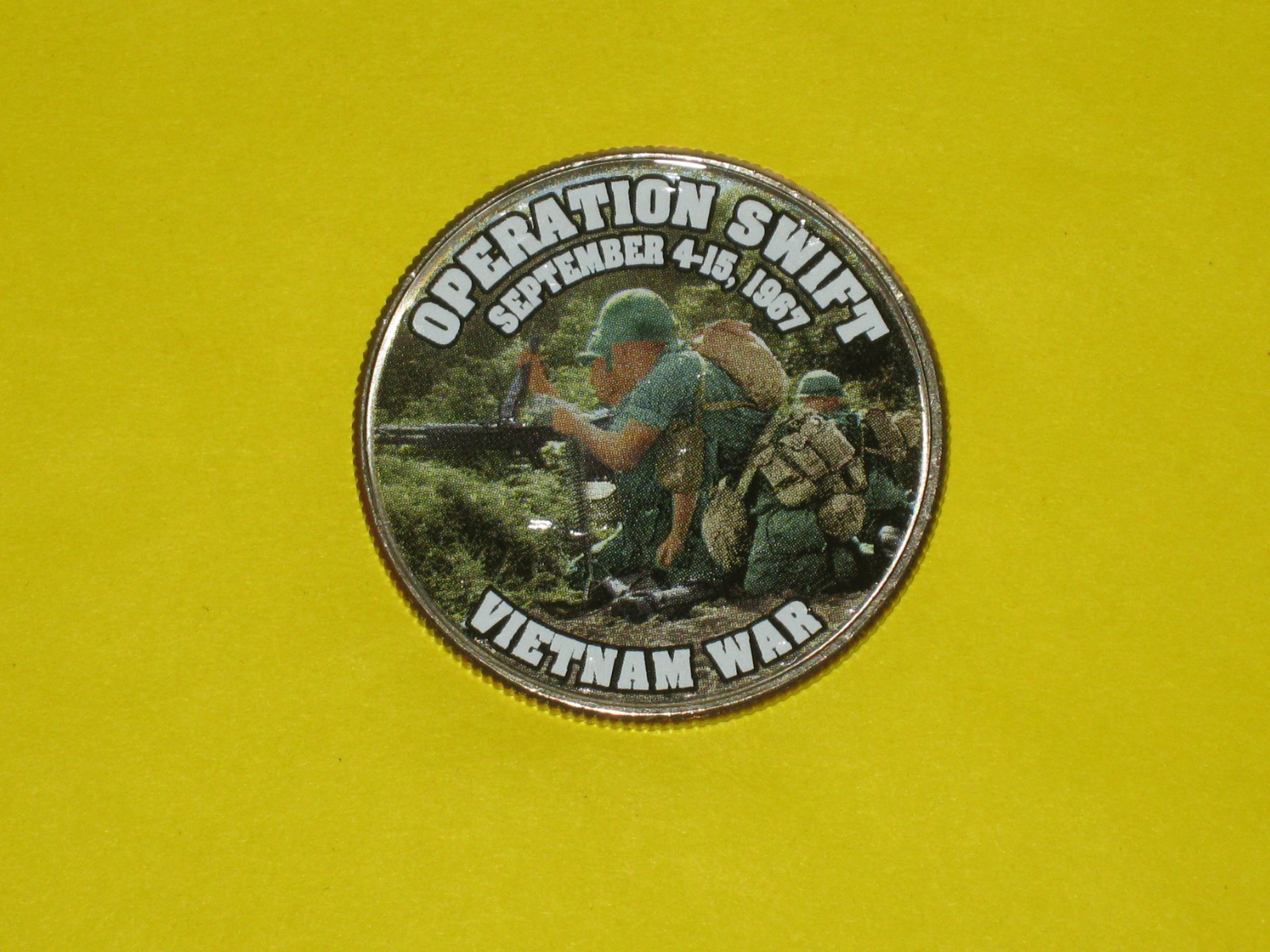 Colorized Kennedy Half Dollar - Vietnam War - Operation Swift K1282