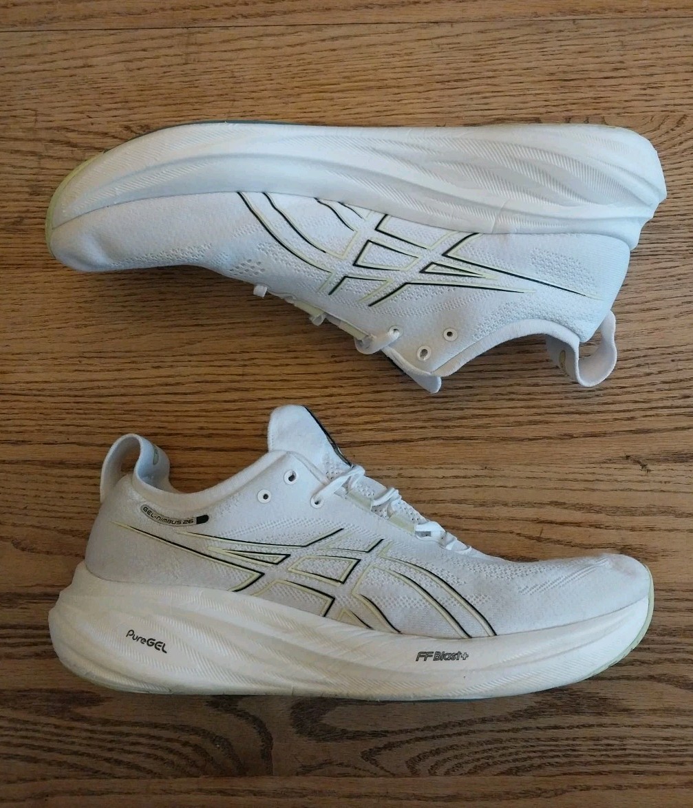 Asics Gel-Nimbus 26 Mens 13.5 WIDE Shoes Black Running 1011B795 Sneaker Walking