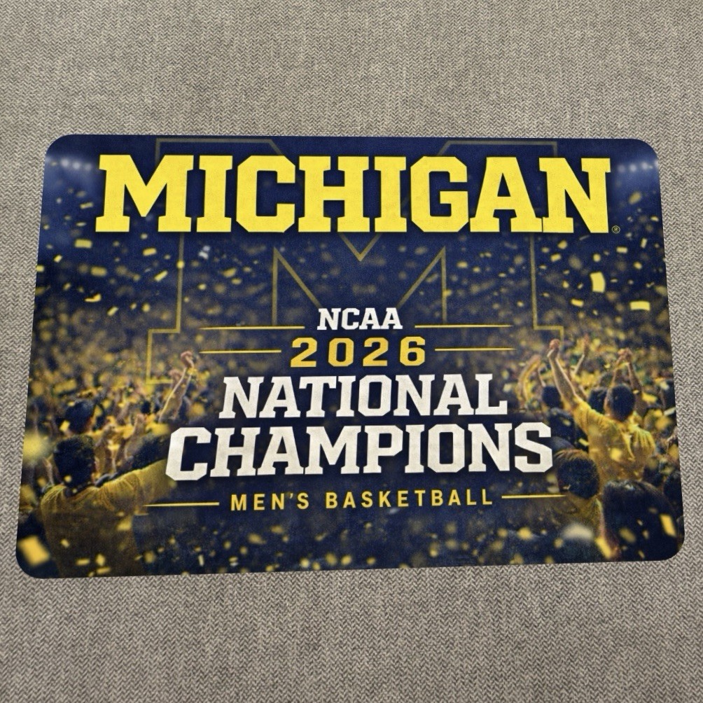 U. of Michigan Basketball Sign - 2026 National Champions Wolverines Metal Poster