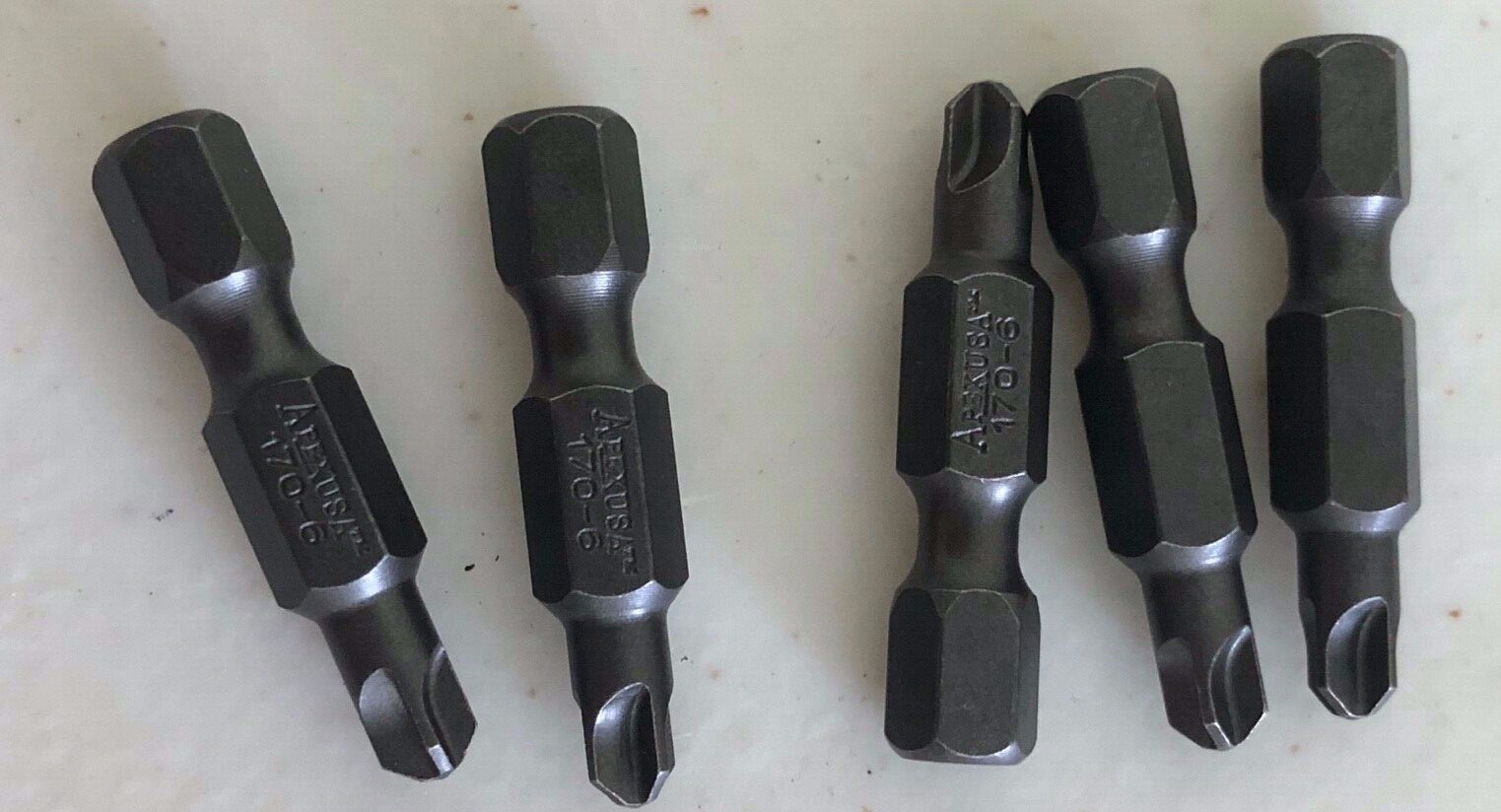 Lot of 5 - APEX 170-6 Power Bit SAE 1/4" Hex Power Drive #6 T-Set 99-0609-3-1535