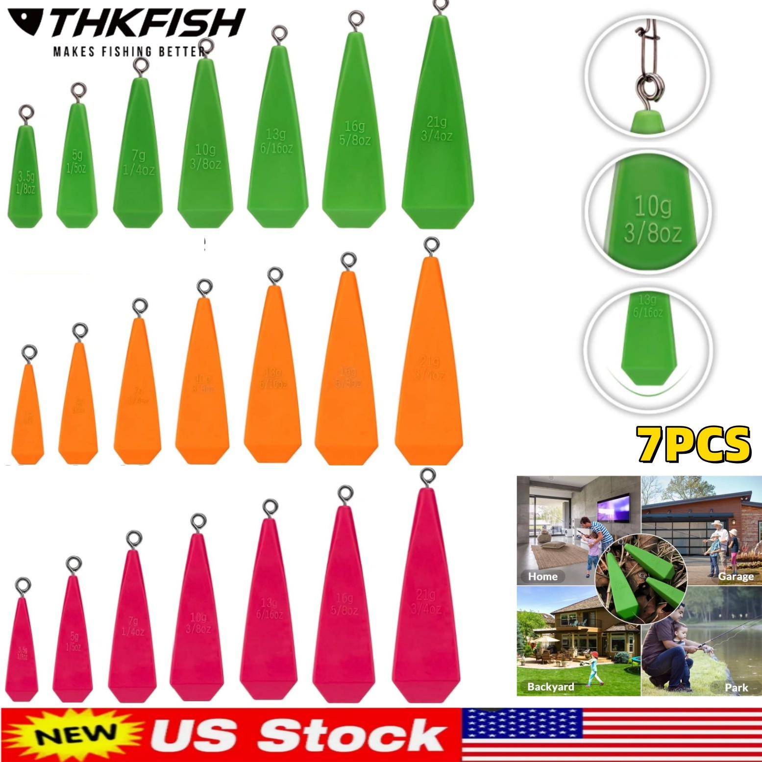 7PC Fishing Practice Plug Soft PVC Bait Casting Plug Weight Fishing Lures Skills