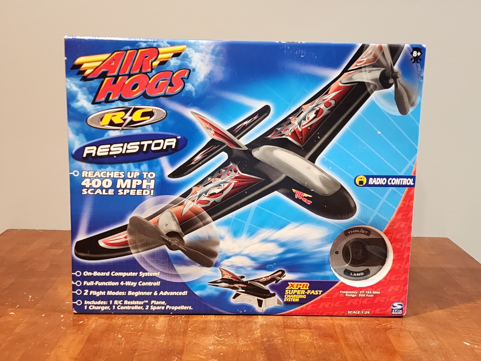 Air Hogs Radio Control Resistor Plane 1:24 Scale Fast Charging Black