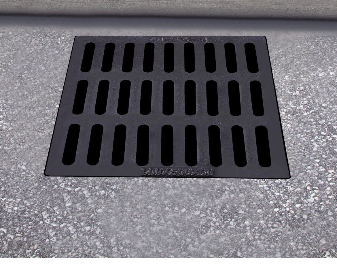 Outdoor Drain Cover Cast Iron Drain Sewer Grate For Catch Basin 12x12x1 Inch
