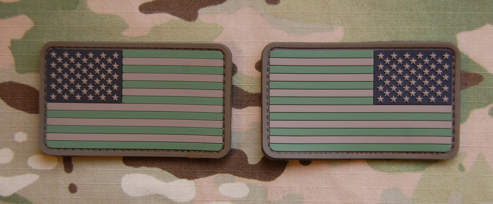 USA US Stars & Stripes Flag Patch Set Multicam Woodland ACU PVC Uniform Patch