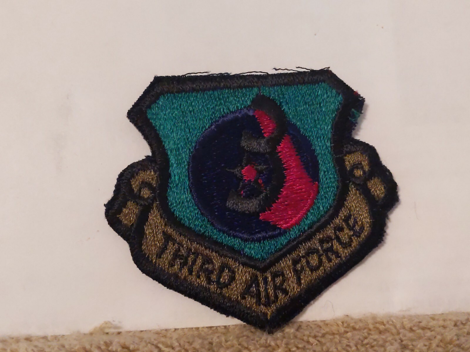 USAF  Third Air Force 3rd Subdued Patch 2 1/2 x 2 3/4 inches