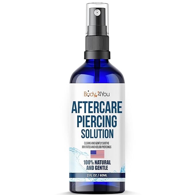 BodyJ4You Piercing Aftercare Cleanser Saline Spray  Natural Keloid Bump Removal