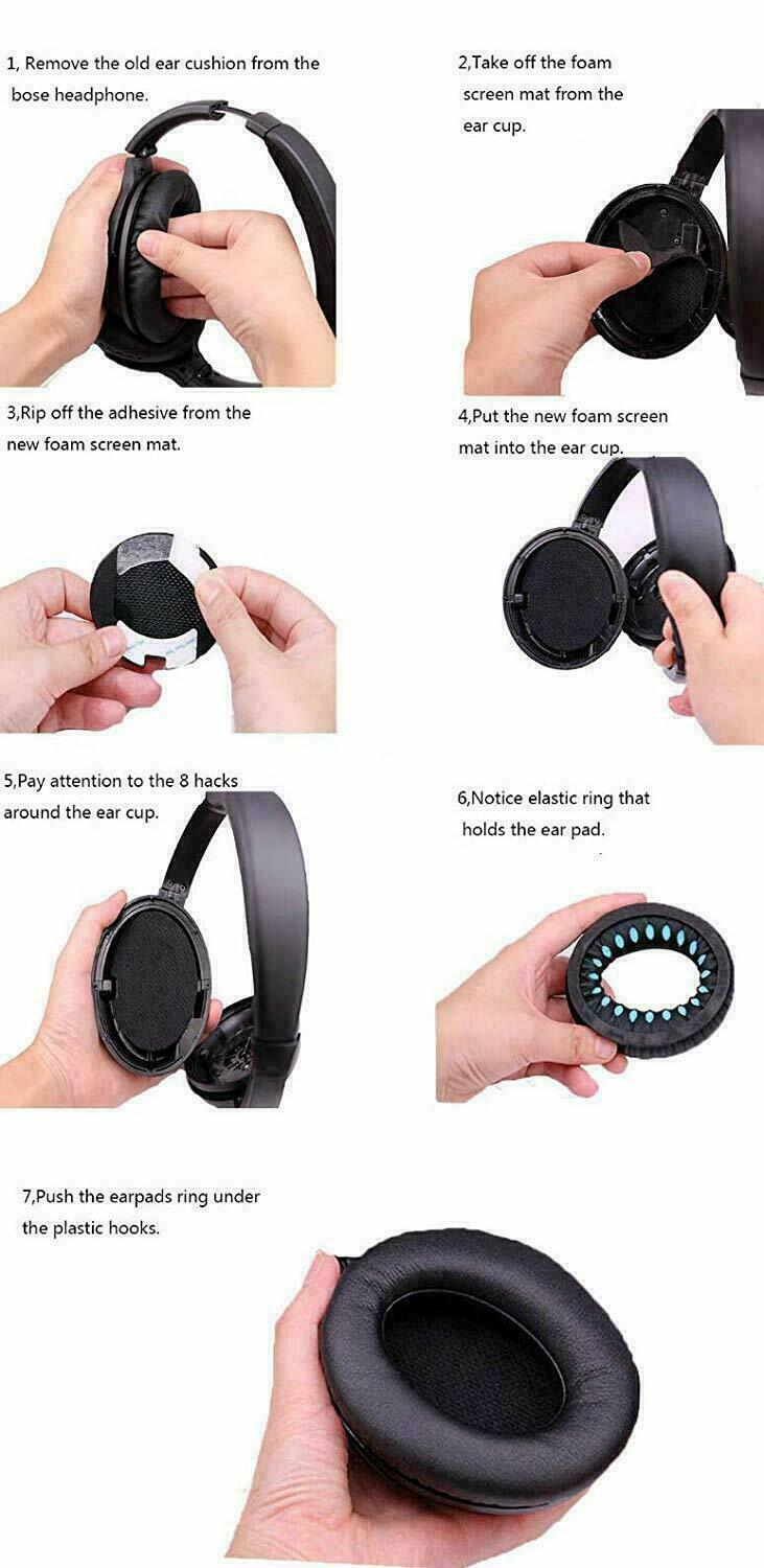 Ear Pad Cushion Replacement For Bose QC 35 Black!