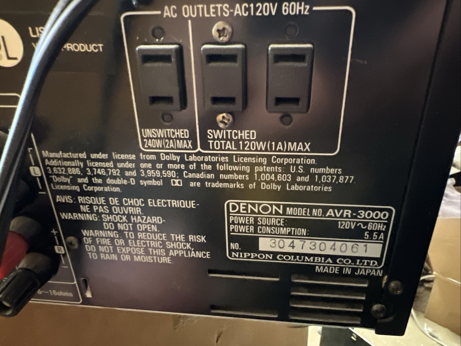 Denon AVR-3000 Home Theater Receiver